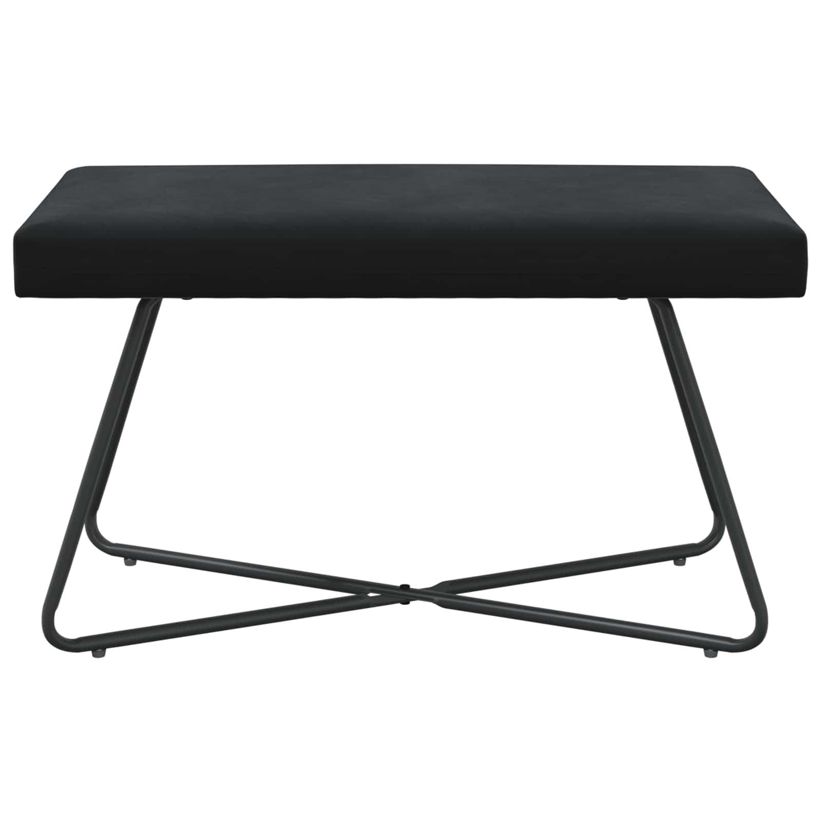 Bank Effen Zwart 80 x 40 x 45 cm Fluweel