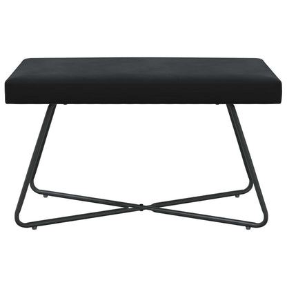 Bank Effen Zwart 80 x 40 x 45 cm Fluweel