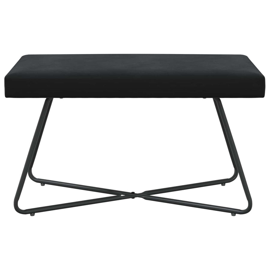 Bank Effen Zwart 80 x 40 x 45 cm Fluweel