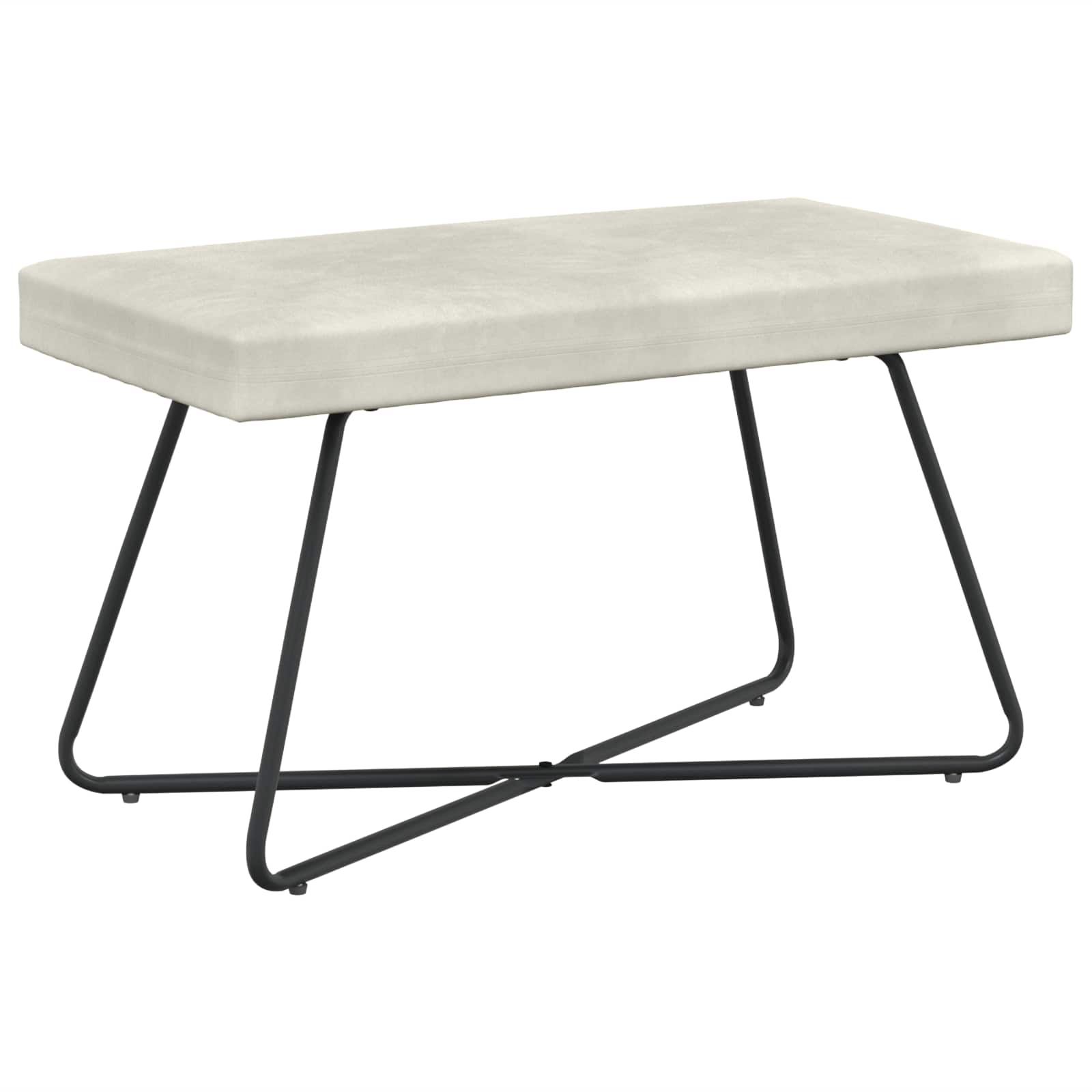Bank Effen Crèmekleurig 80 x 40 x 45 cm Fluweel