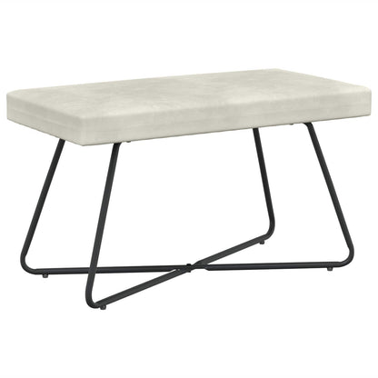 Bank Effen Crèmekleurig 80 x 40 x 45 cm Fluweel