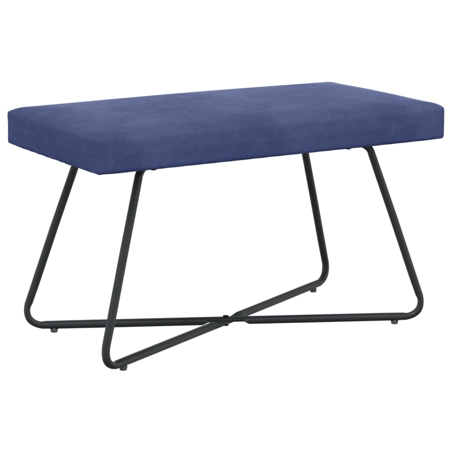 Bank Effen Politieblauw 80 x 40 x 45 cm Fluweel