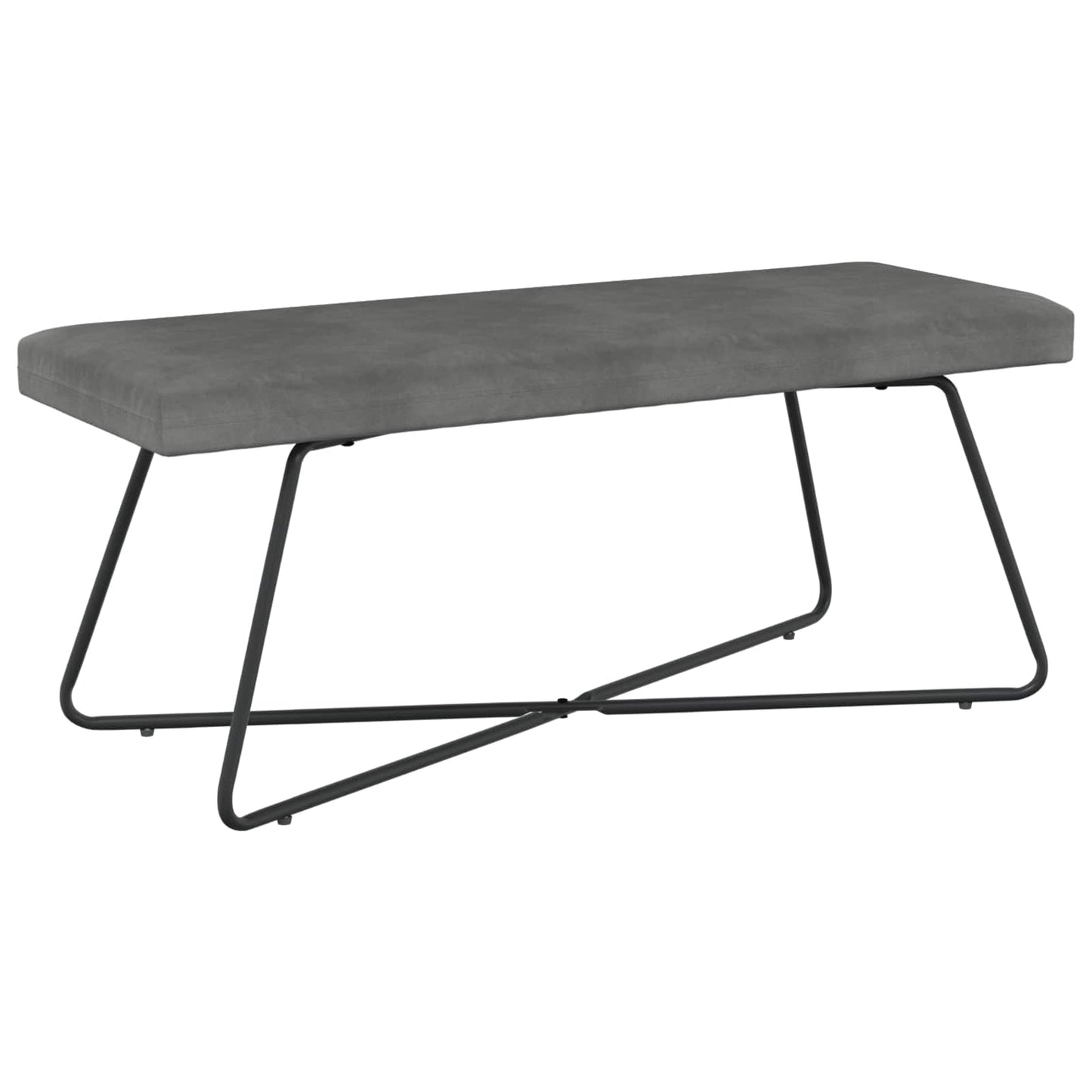 Bank Effen Donkergrijs 110 x 40 x 45 cm Fluweel
