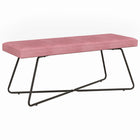 Bank roze fluweel 110x40x45 cm