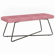 Bank roze fluweel 110x40x45 cm