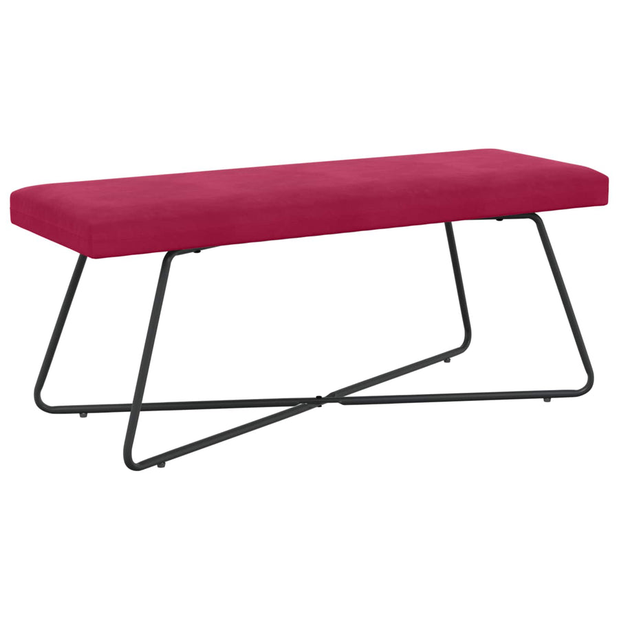 Bank Effen Wijnrood 110 x 40 x 45 cm Fluweel
