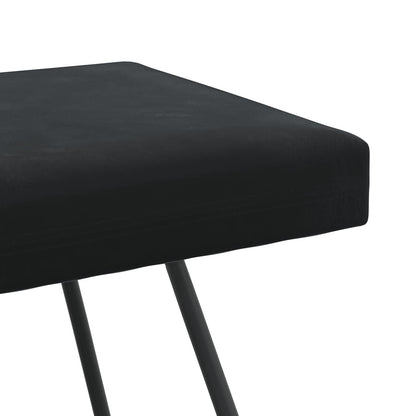Bank Effen Zwart 110 x 40 x 45 cm Fluweel