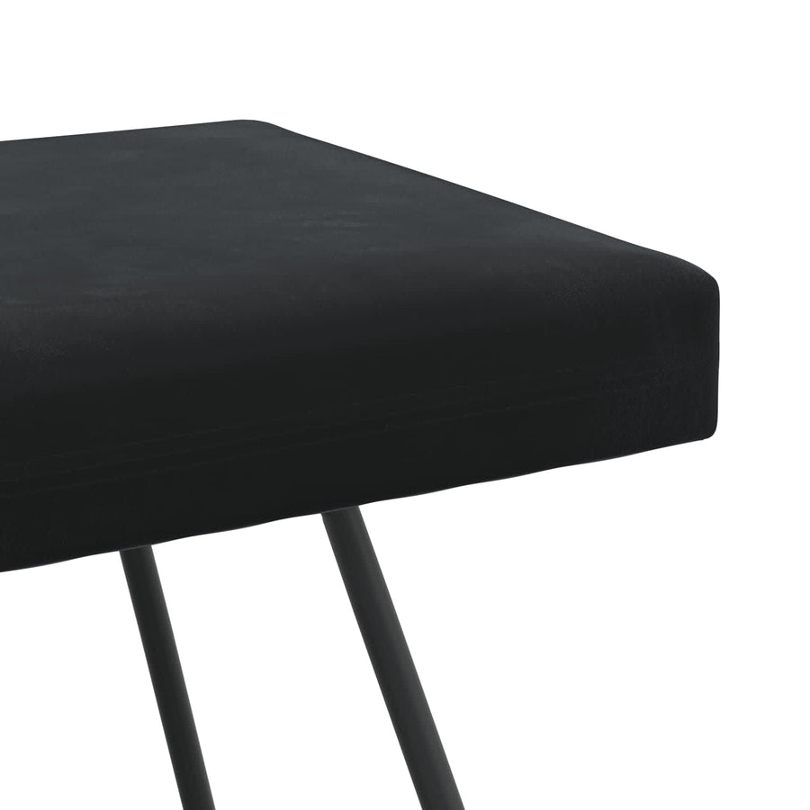 Bank Effen Zwart 110 x 40 x 45 cm Fluweel