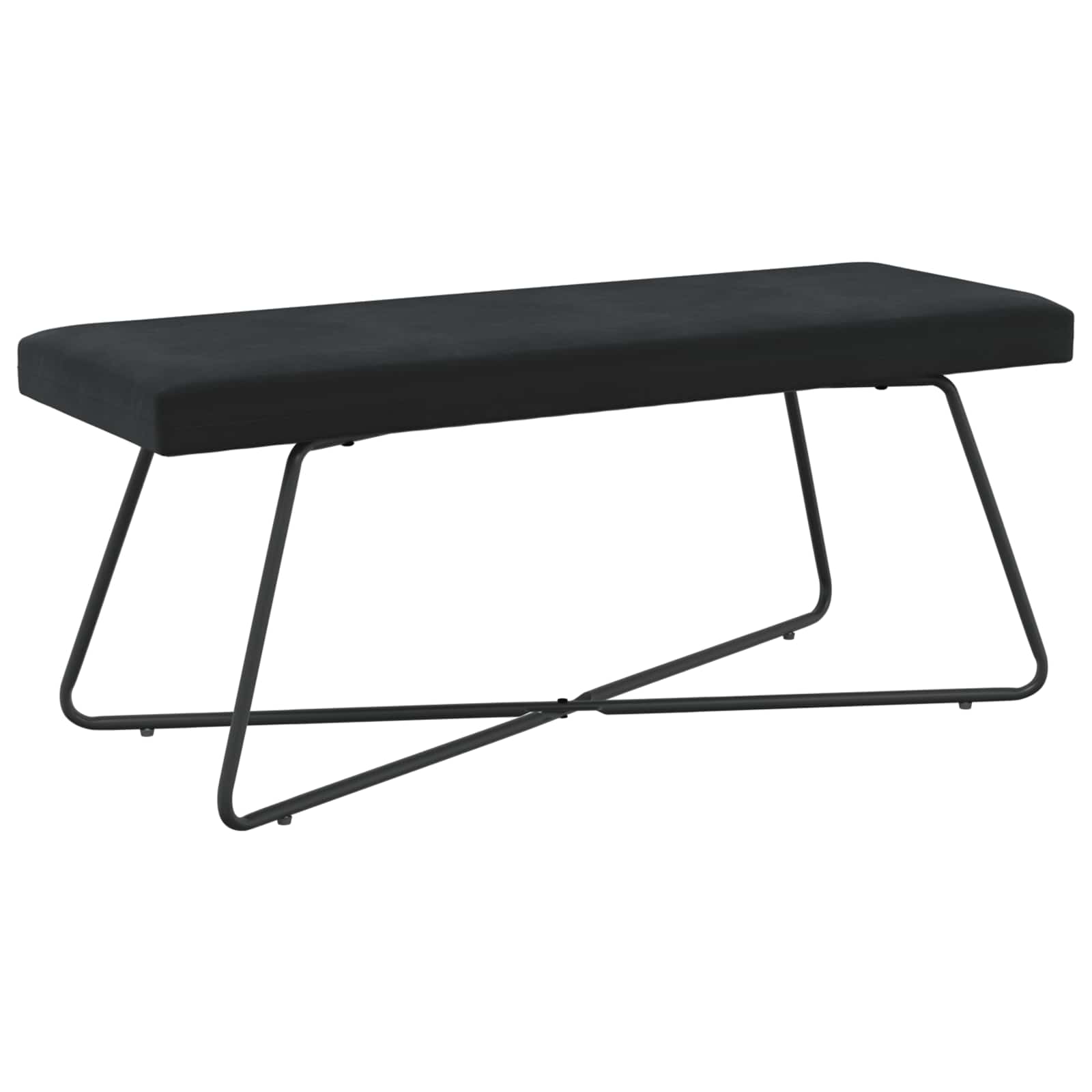 Bank Effen Zwart 110 x 40 x 45 cm Fluweel