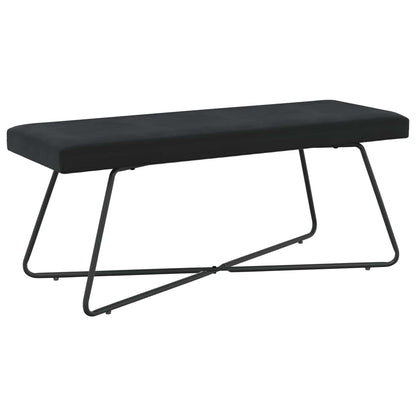 Bank Effen Zwart 110 x 40 x 45 cm Fluweel
