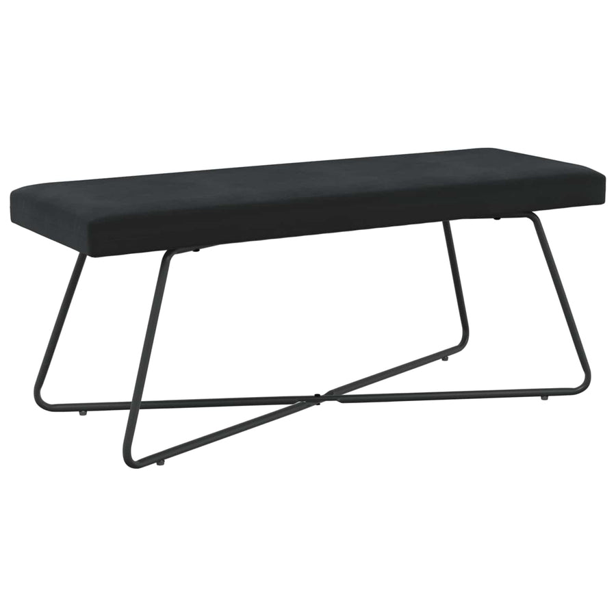 Bank Effen Zwart 110 x 40 x 45 cm Fluweel