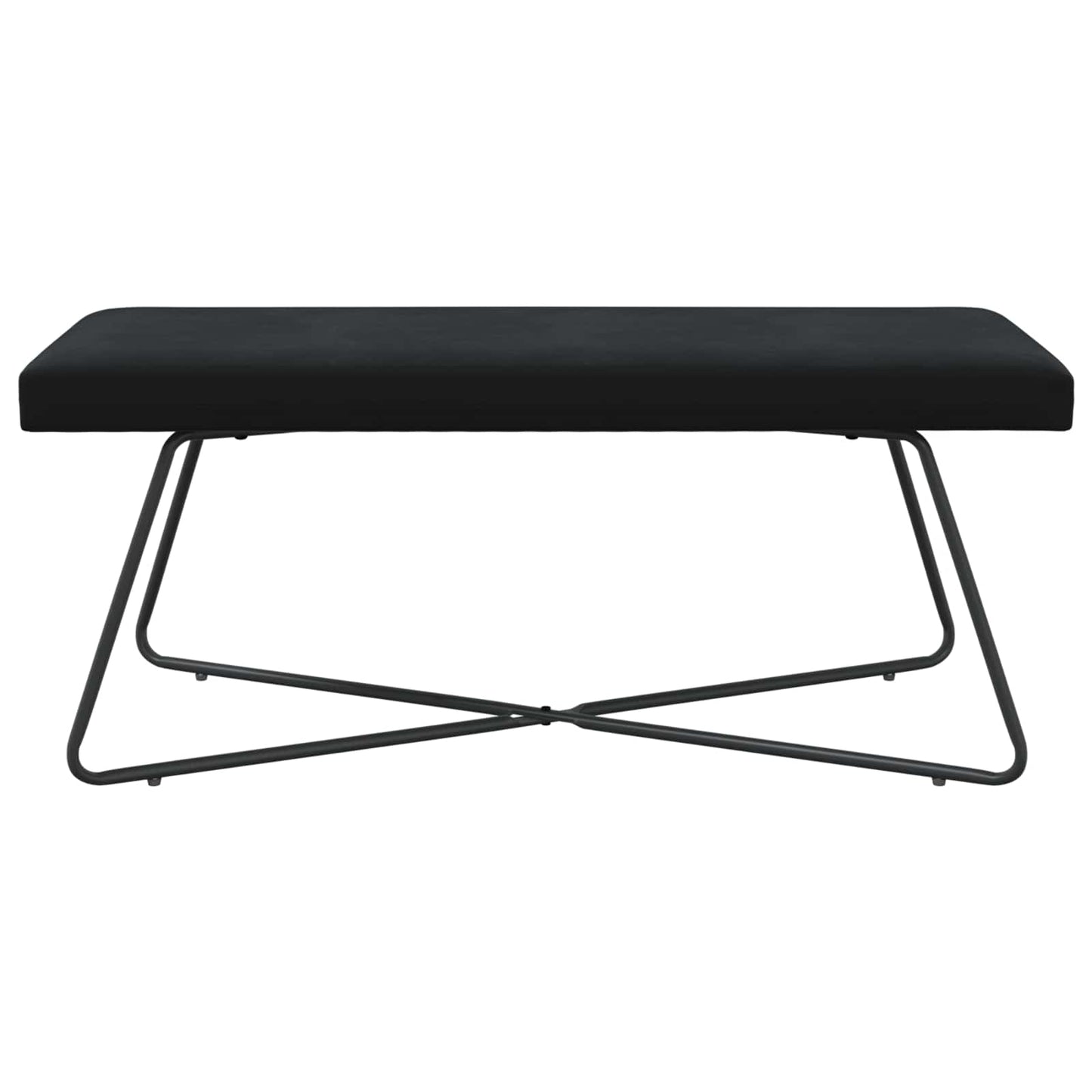 Bank Effen Zwart 110 x 40 x 45 cm Fluweel