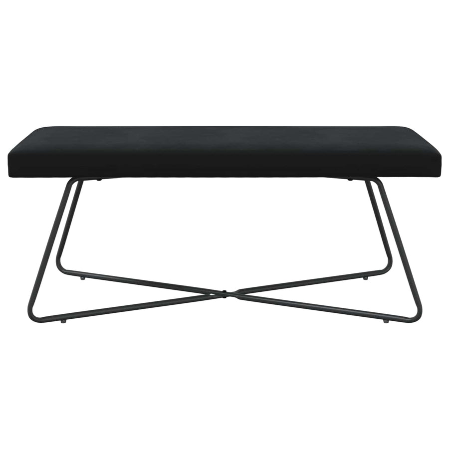 Bank Effen Zwart 110 x 40 x 45 cm Fluweel