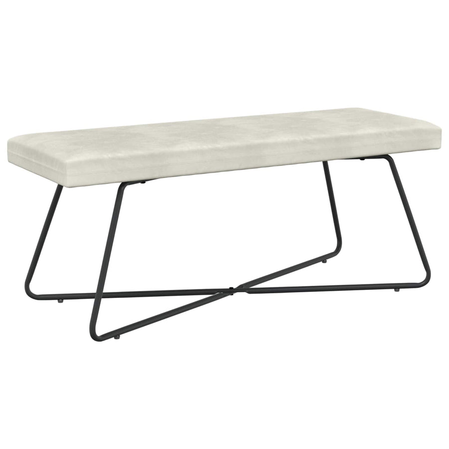 Bank Effen Crèmekleurig 110 x 40 x 45 cm Fluweel