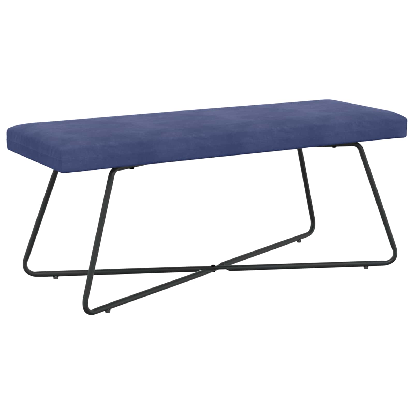 Bank Effen Politieblauw 110 x 40 x 45 cm Fluweel