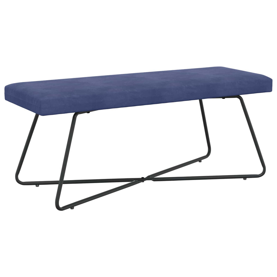 Bank Effen Politieblauw 110 x 40 x 45 cm Fluweel