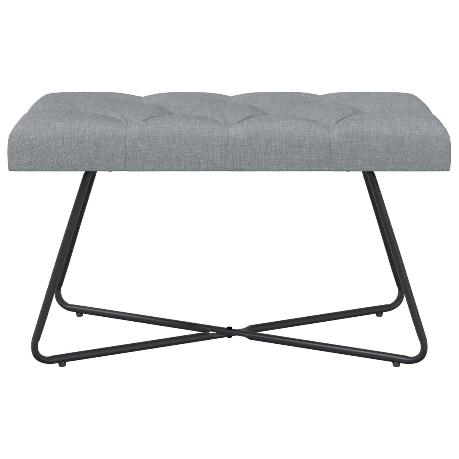 Bank met knoopverstelling Lichtgrijs 80 x 40 x 46 cm Stof