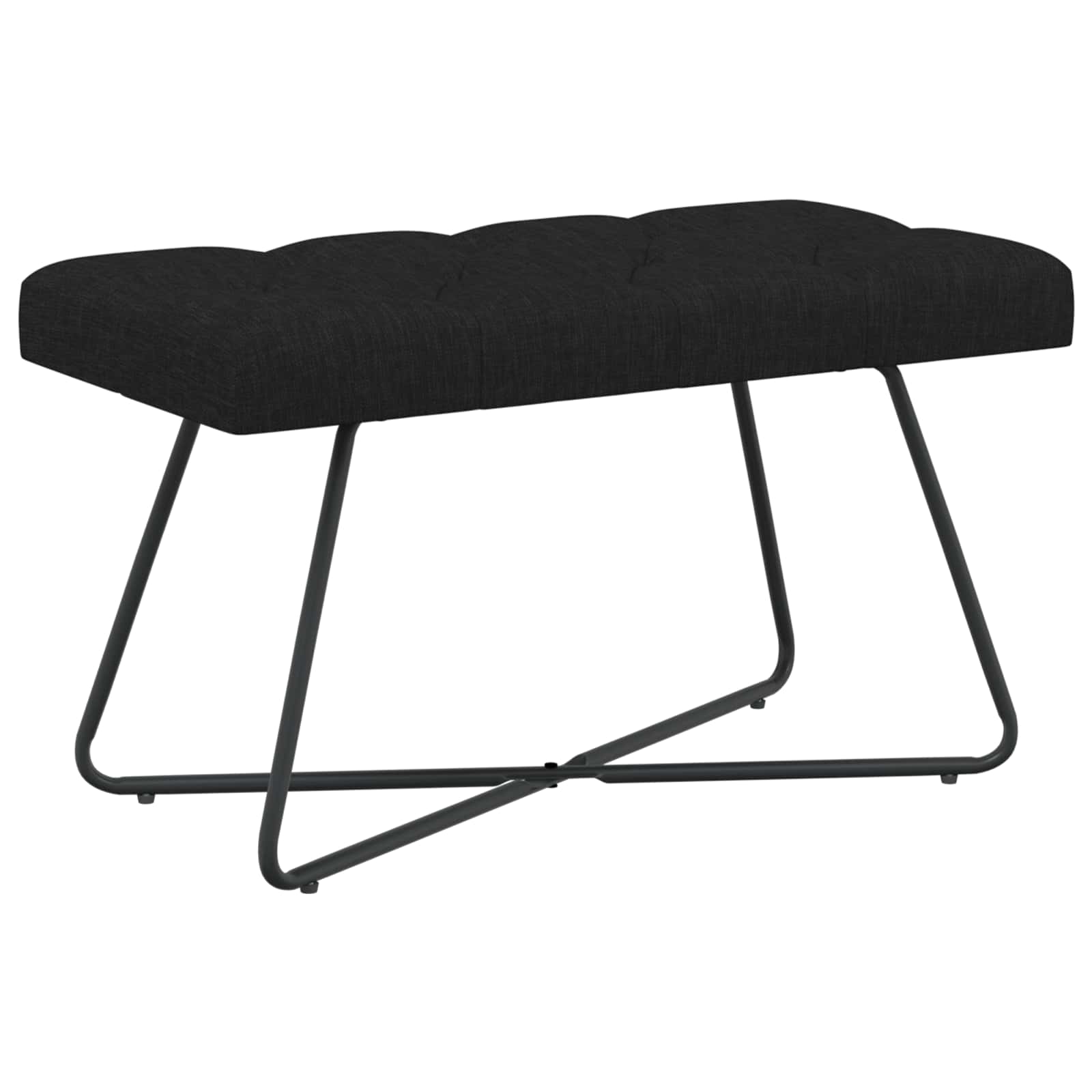 Bank met knoopverstelling Zwart 80 x 40 x 46 cm Stof