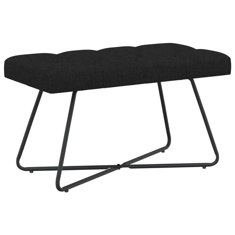 Bank met knoopverstelling Zwart 80 x 40 x 46 cm Stof
