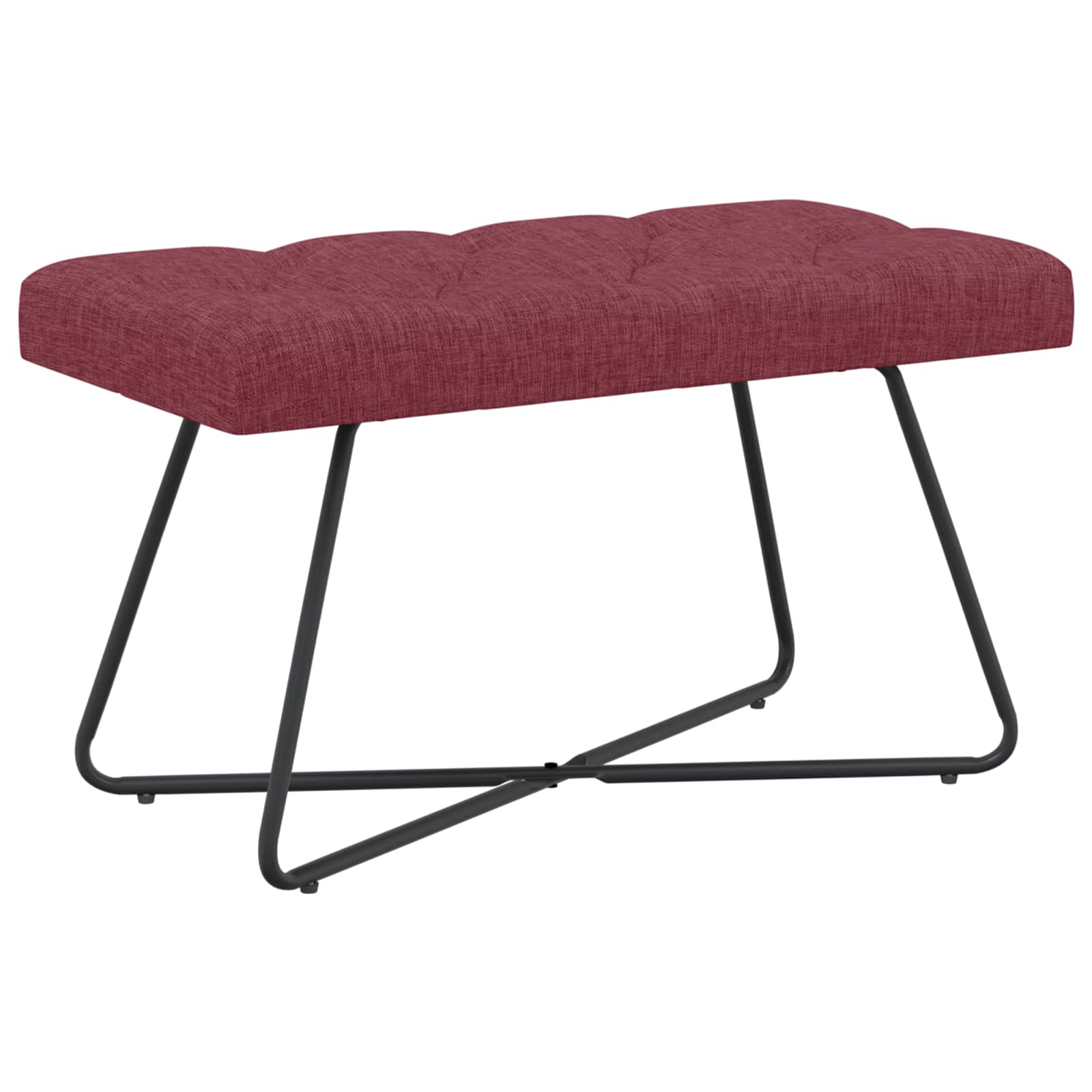 Bank met knoopverstelling Wijnrood 80 x 40 x 46 cm Stof