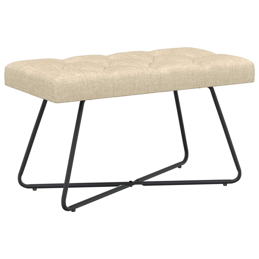 Bank met knoopverstelling Crèmekleurig 80 x 40 x 46 cm Stof