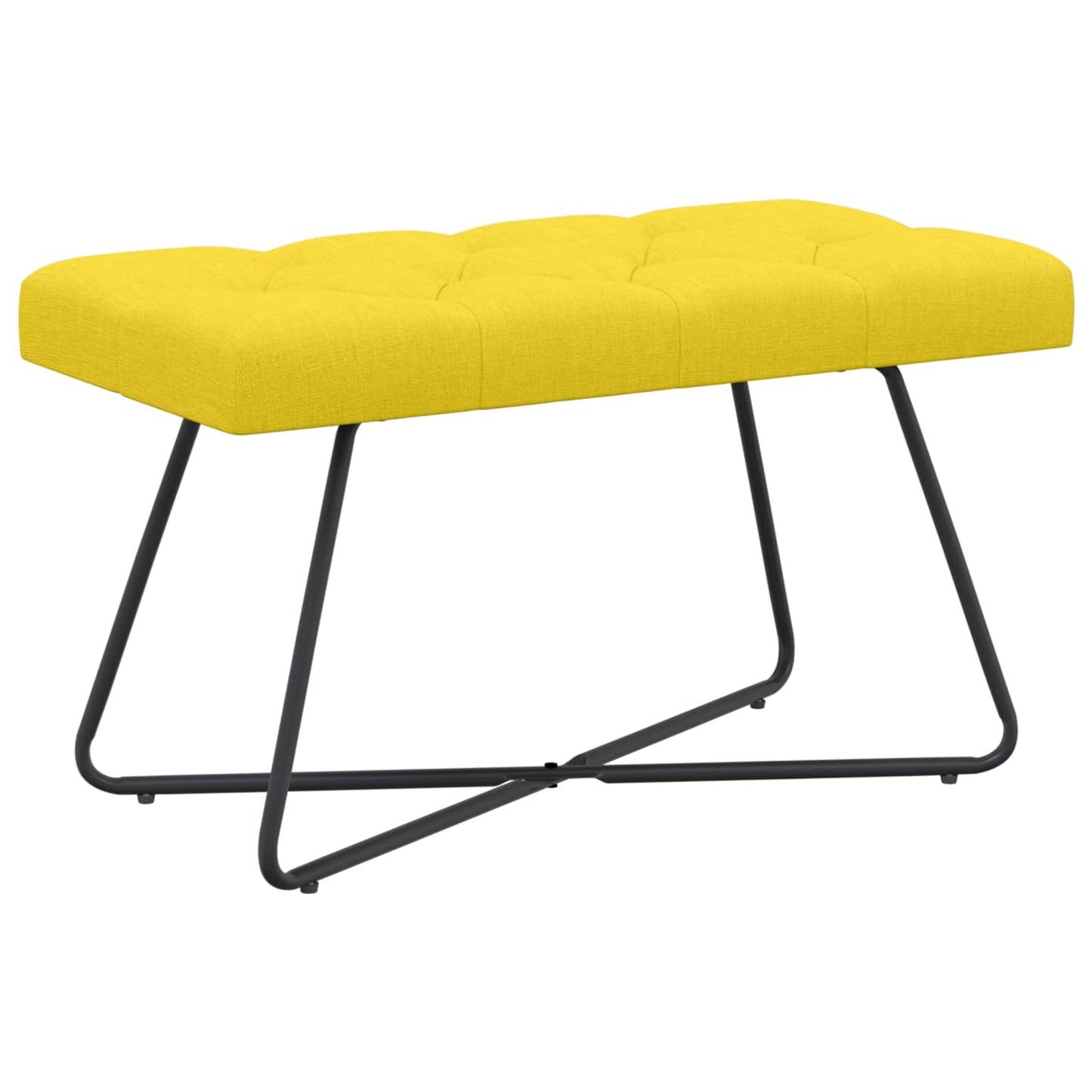 Bank met knoopverstelling Lichtgeel 80 x 40 x 46 cm Stof