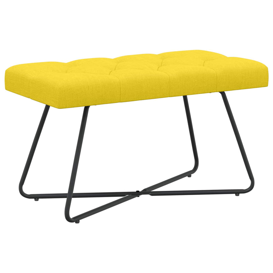 Bank met knoopverstelling Lichtgeel 80 x 40 x 46 cm Stof