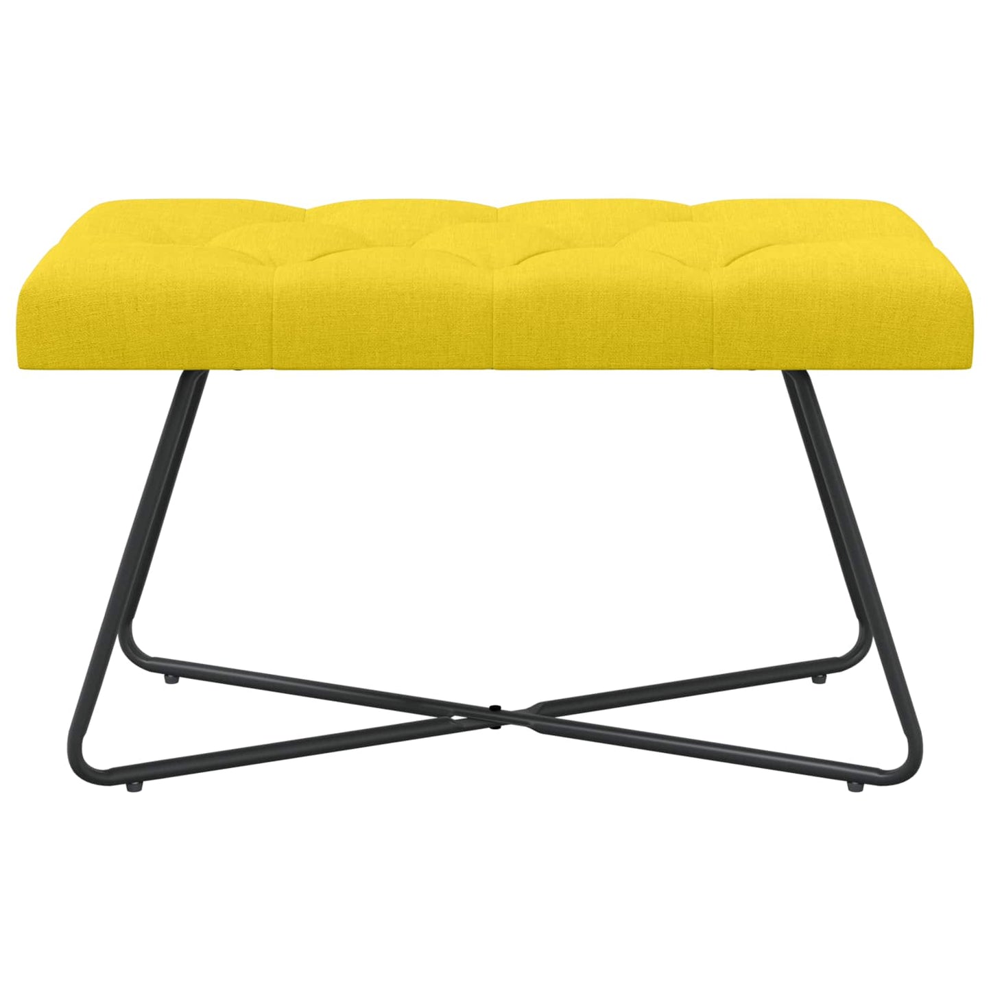 Bank met knoopverstelling Lichtgeel 80 x 40 x 46 cm Stof