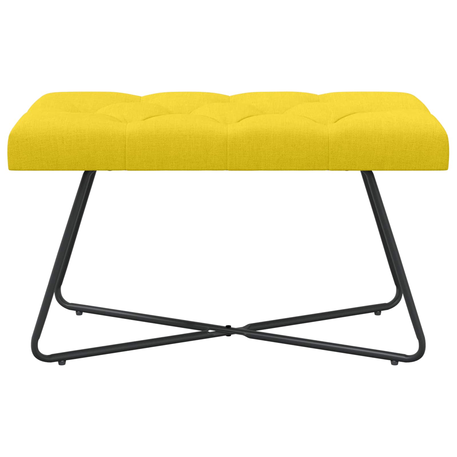 Bank met knoopverstelling Lichtgeel 80 x 40 x 46 cm Stof