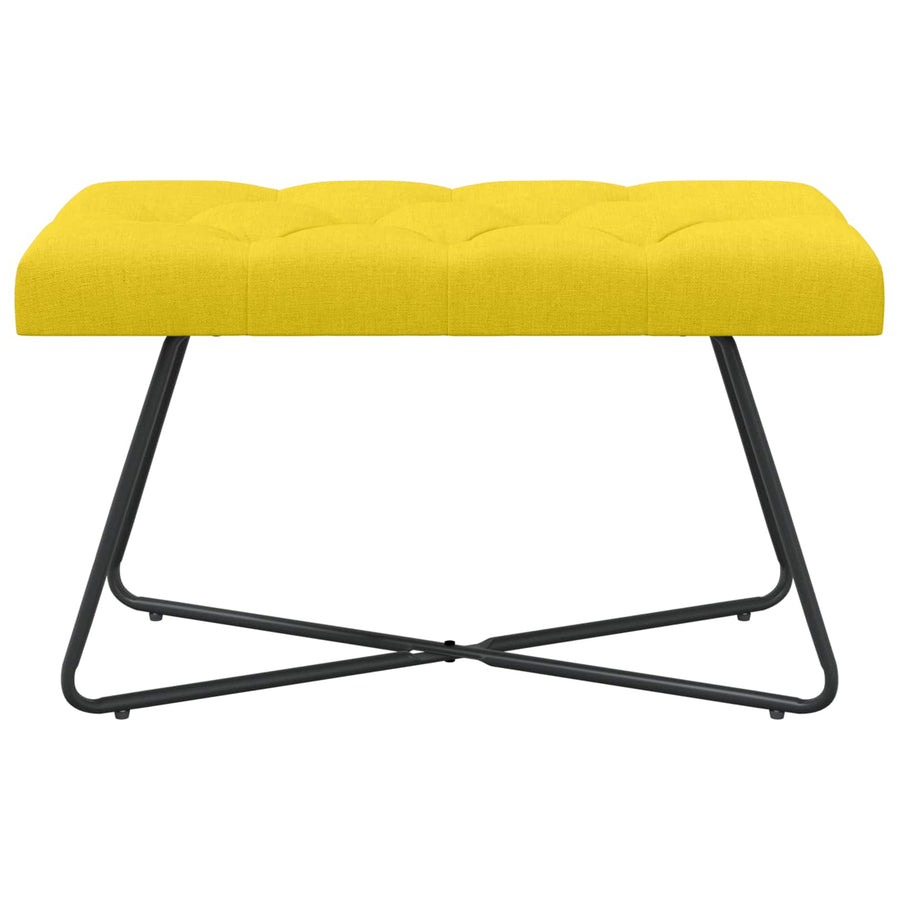 Bank met knoopverstelling Lichtgeel 80 x 40 x 46 cm Stof