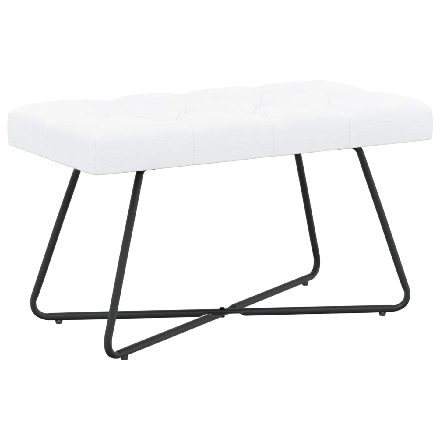 Bank met knoopverstelling Wit 80 x 40 x 46 cm Stof