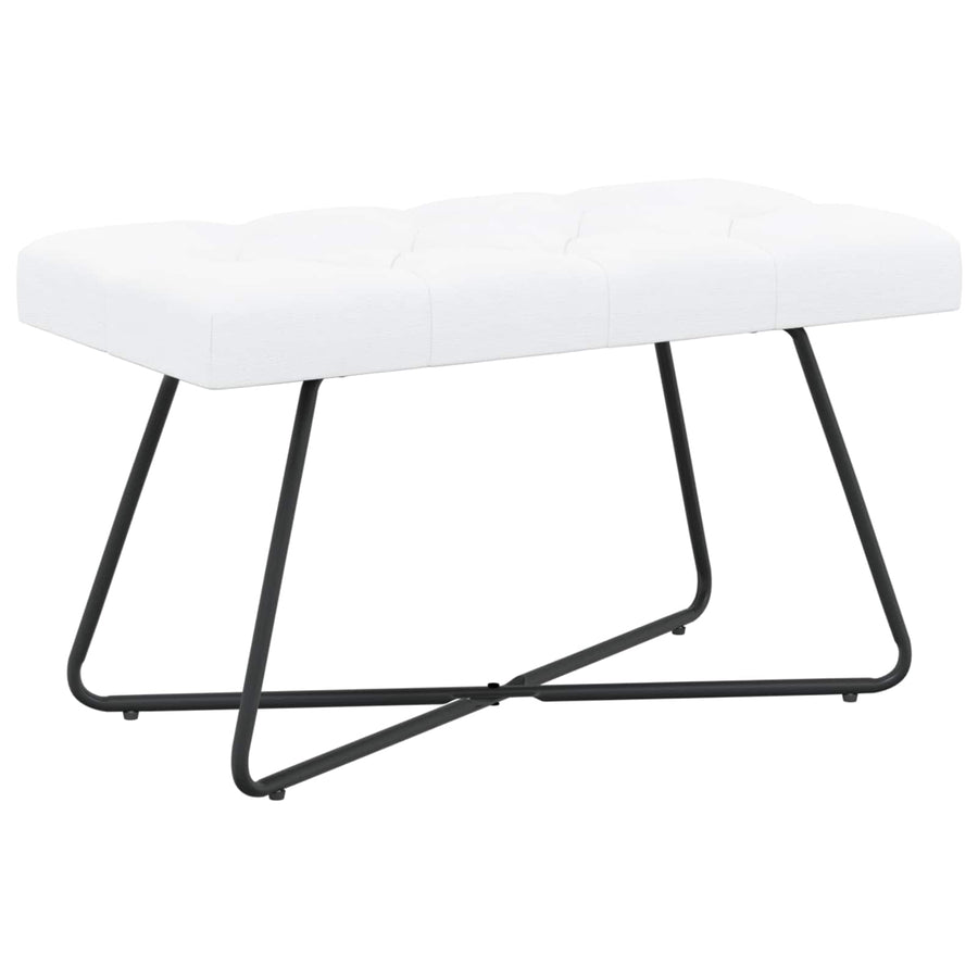 Bank met knoopverstelling Wit 80 x 40 x 46 cm Stof