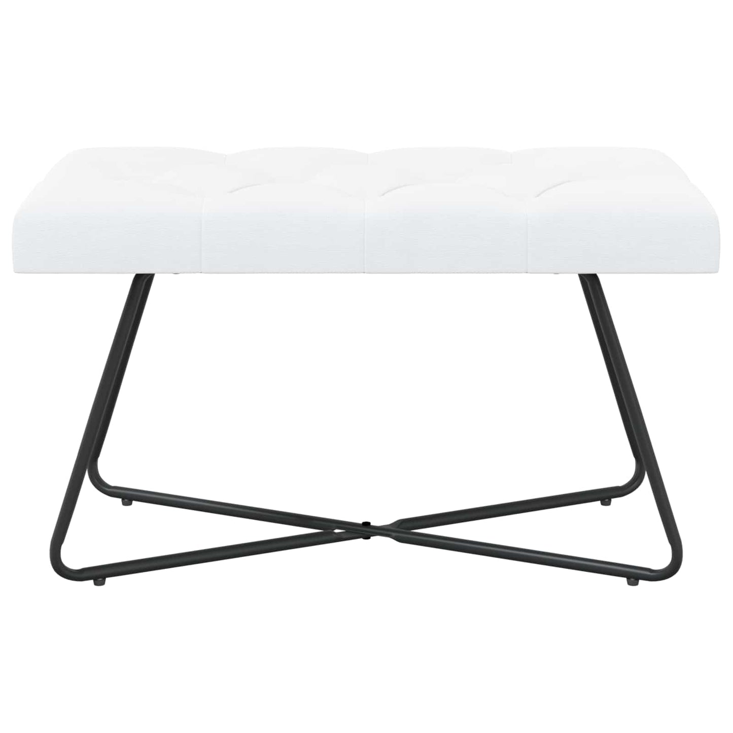 Bank met knoopverstelling Wit 80 x 40 x 46 cm Stof