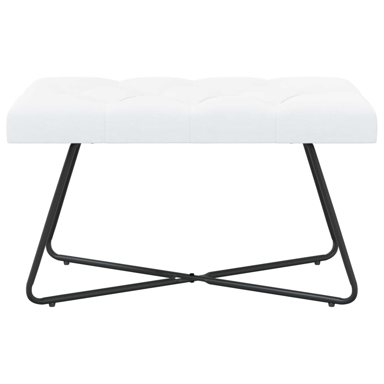 Bank met knoopverstelling Wit 80 x 40 x 46 cm Stof