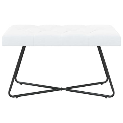 Bank met knoopverstelling Wit 80 x 40 x 46 cm Stof