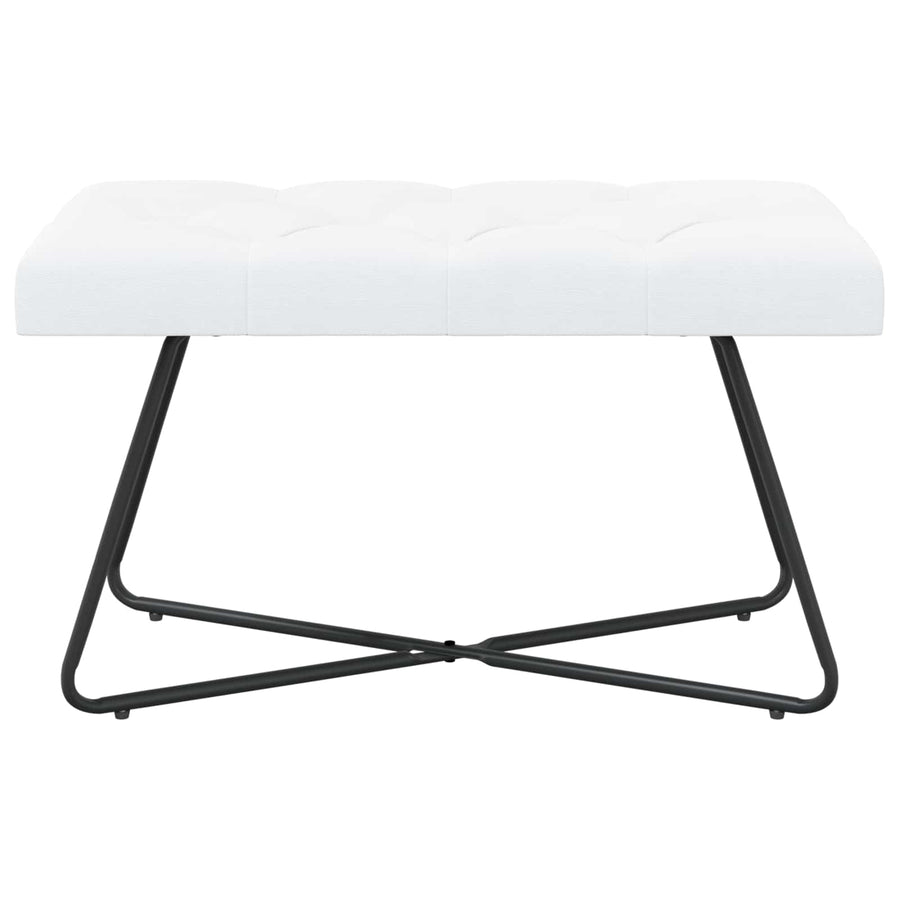 Bank met knoopverstelling Wit 80 x 40 x 46 cm Stof