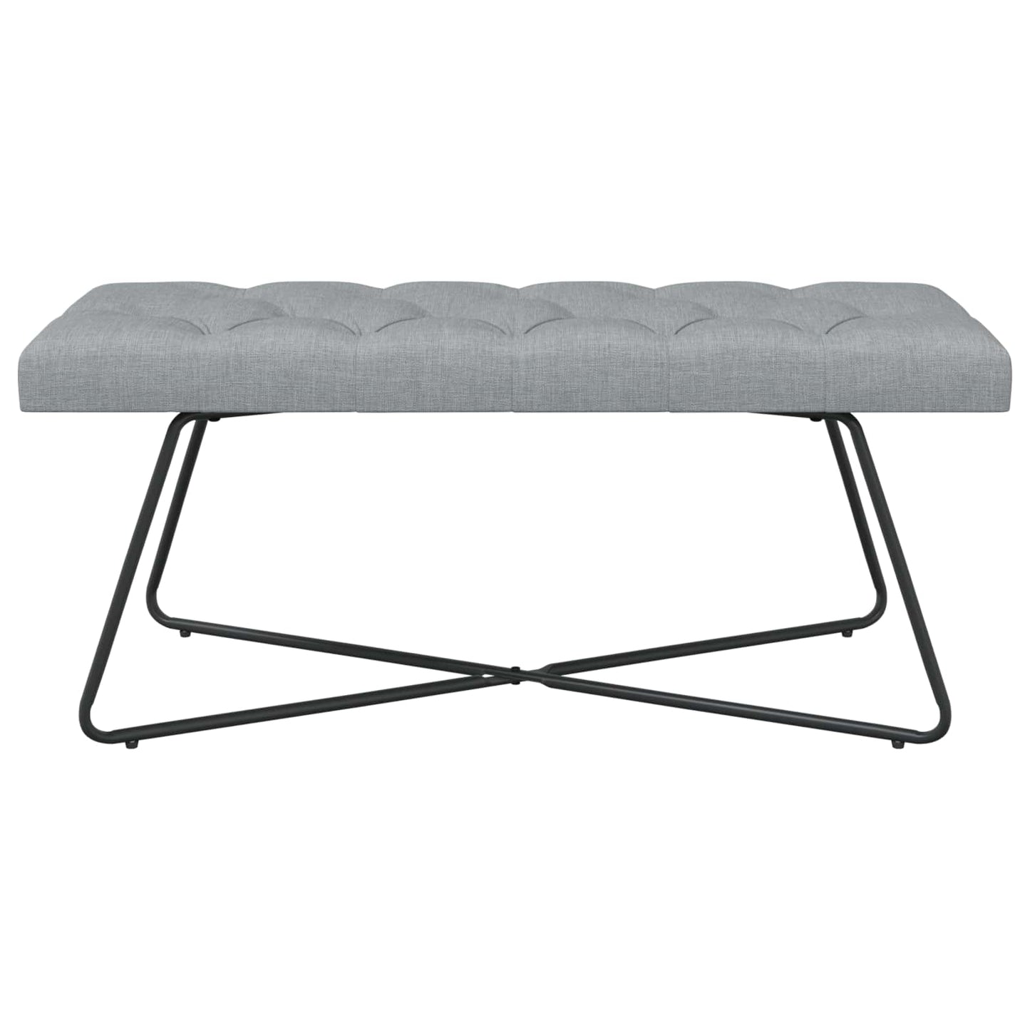 Bank met knoopverstelling Lichtgrijs 110 x 40 x 46 cm Stof