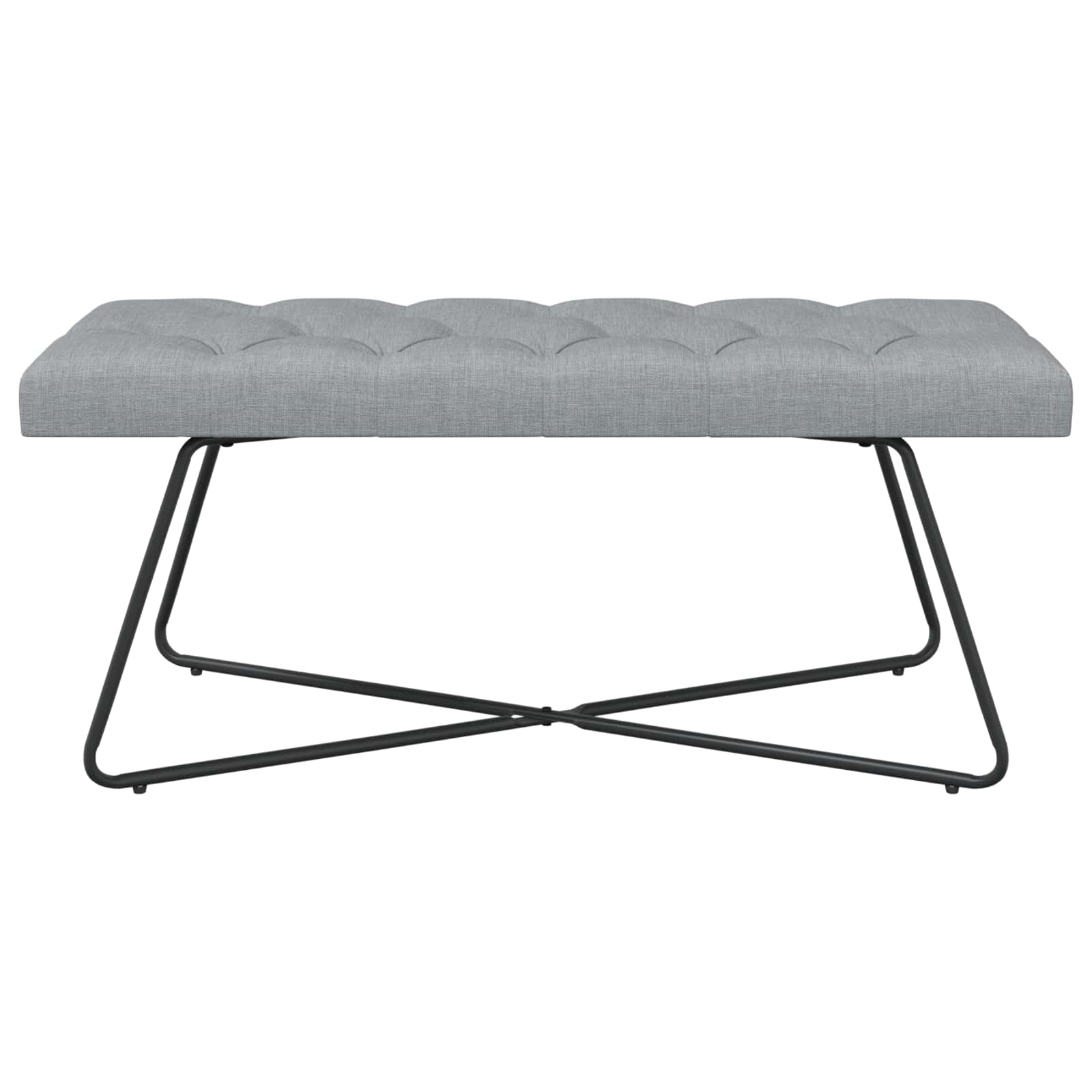 Bank met knoopverstelling Lichtgrijs 110 x 40 x 46 cm Stof