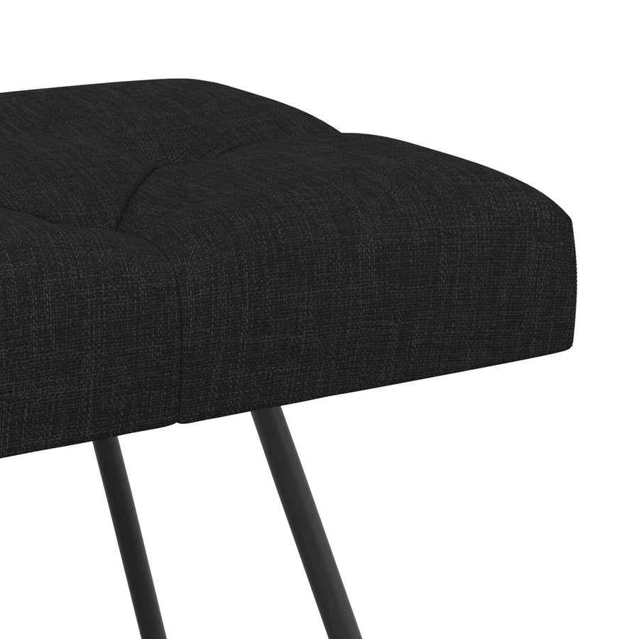 Bank met knoopverstelling Zwart 110 x 40 x 46 cm Stof
