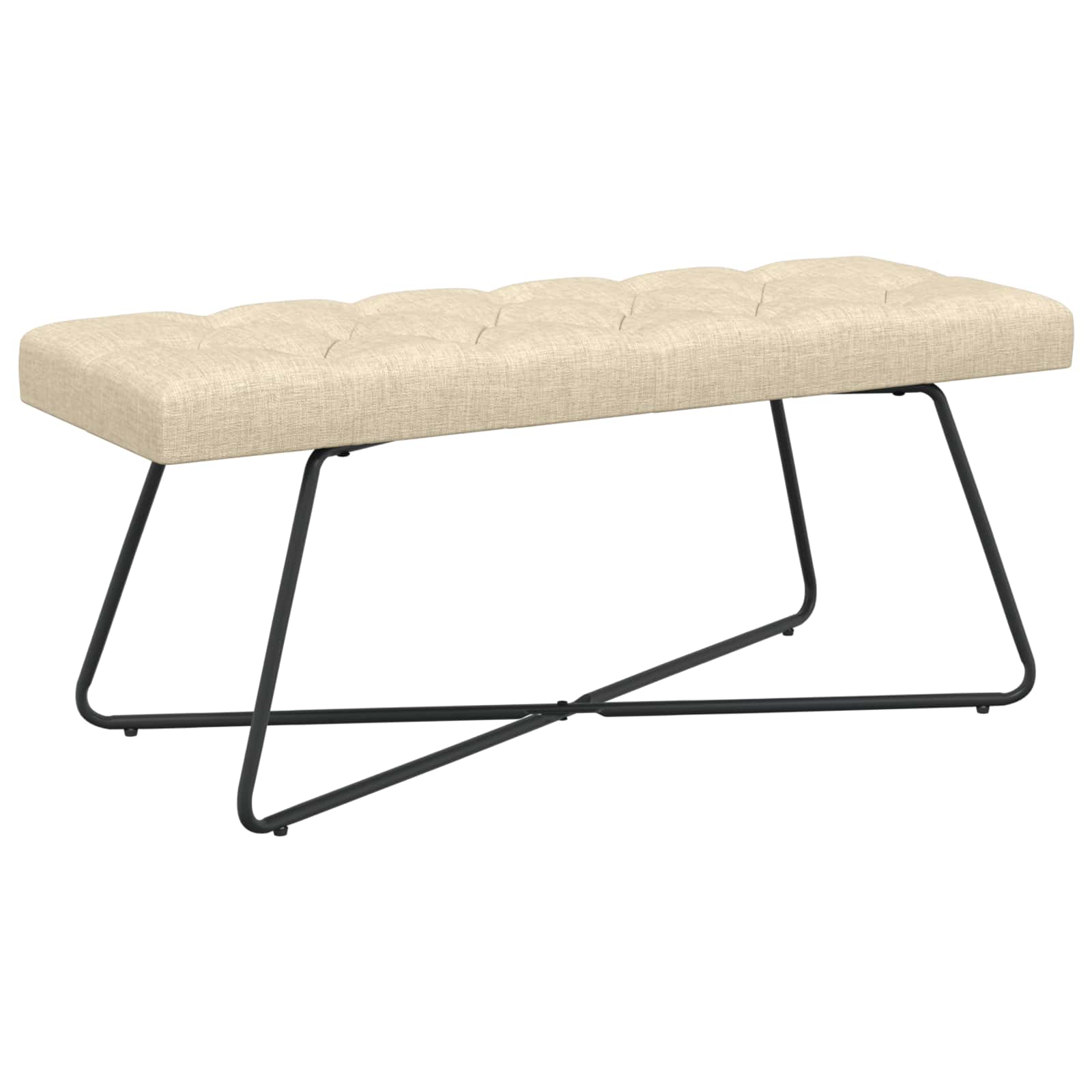Bank met knoopverstelling Crèmekleurig 110 x 40 x 46 cm Stof