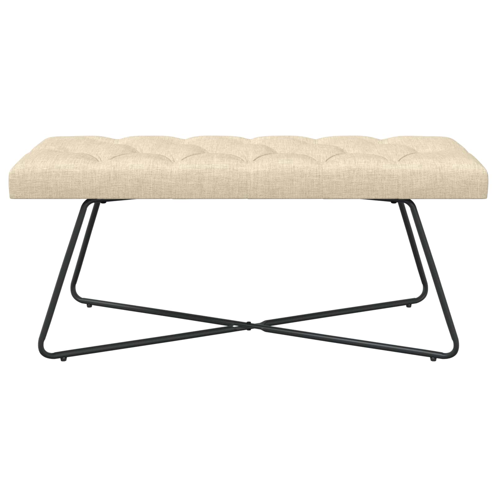 Bank met knoopverstelling Crèmekleurig 110 x 40 x 46 cm Stof