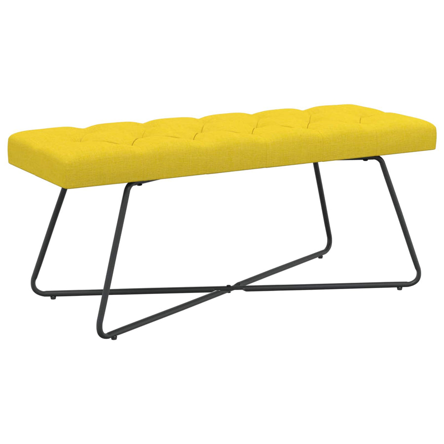 Bank met knoopverstelling Lichtgeel 110 x 40 x 46 cm Stof