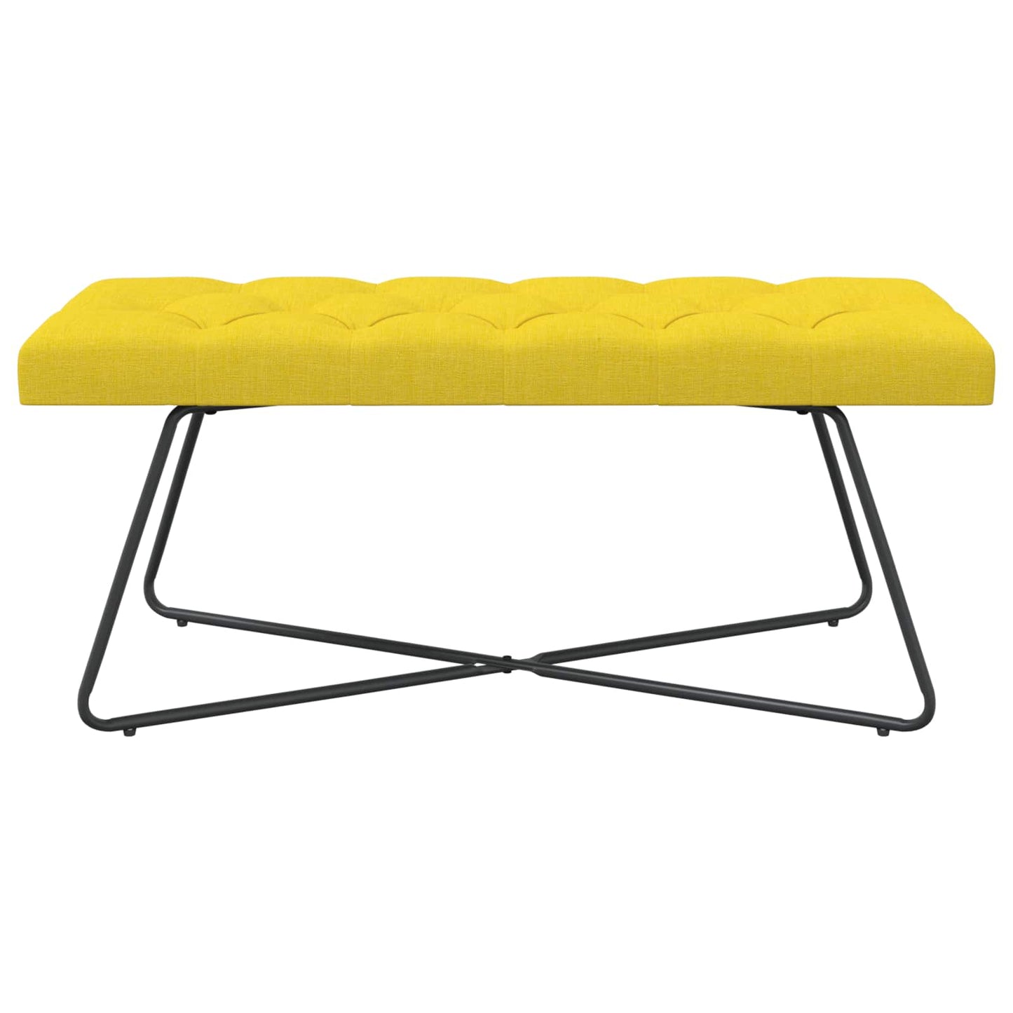 Bank met knoopverstelling Lichtgeel 110 x 40 x 46 cm Stof