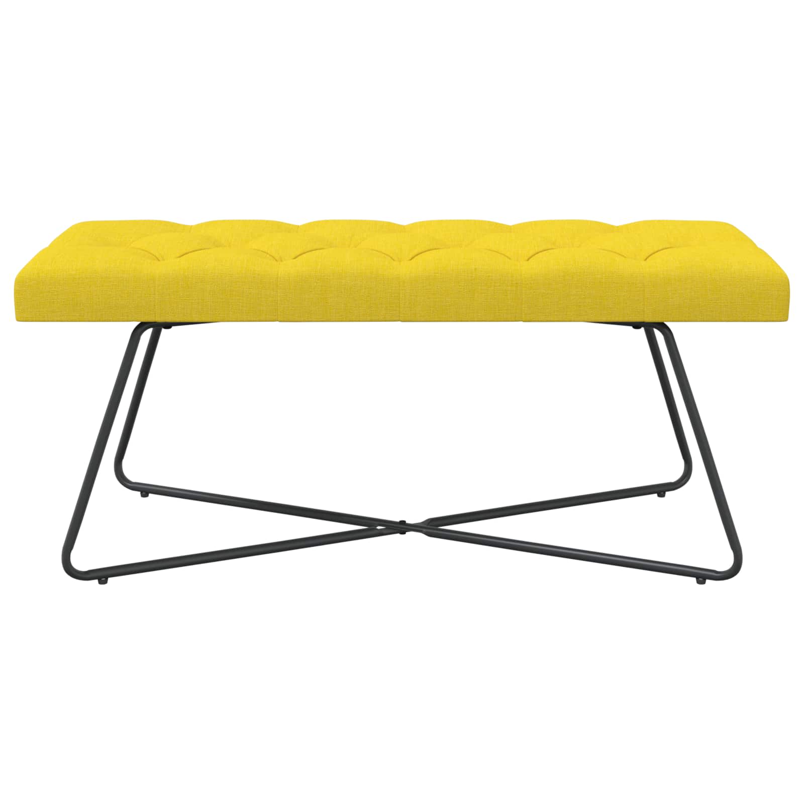 Bank met knoopverstelling Lichtgeel 110 x 40 x 46 cm Stof
