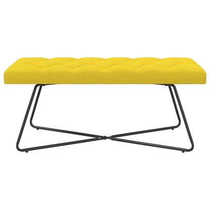 Bank met knoopverstelling Lichtgeel 110 x 40 x 46 cm Stof