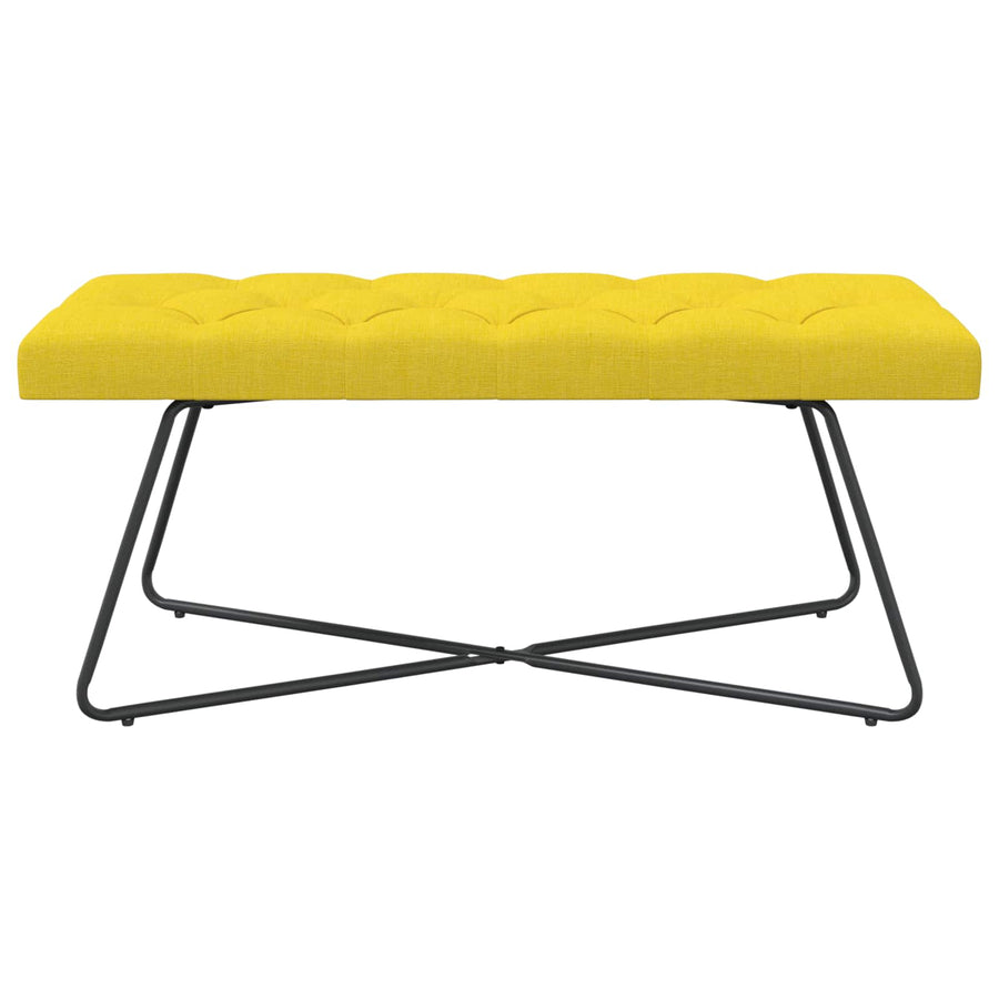 Bank met knoopverstelling Lichtgeel 110 x 40 x 46 cm Stof