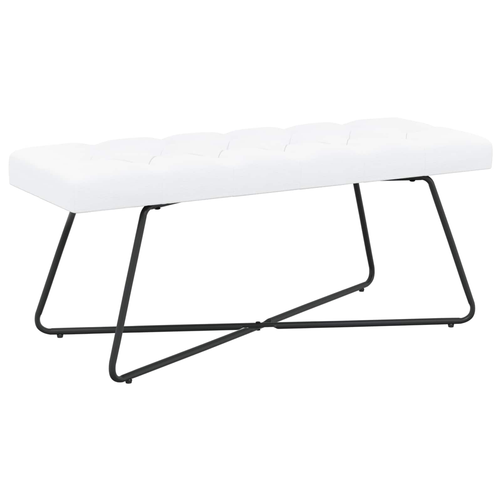 Bank met knoopverstelling Wit 110 x 40 x 46 cm Stof