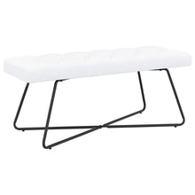 Bank met knoopverstelling Wit 110 x 40 x 46 cm Stof