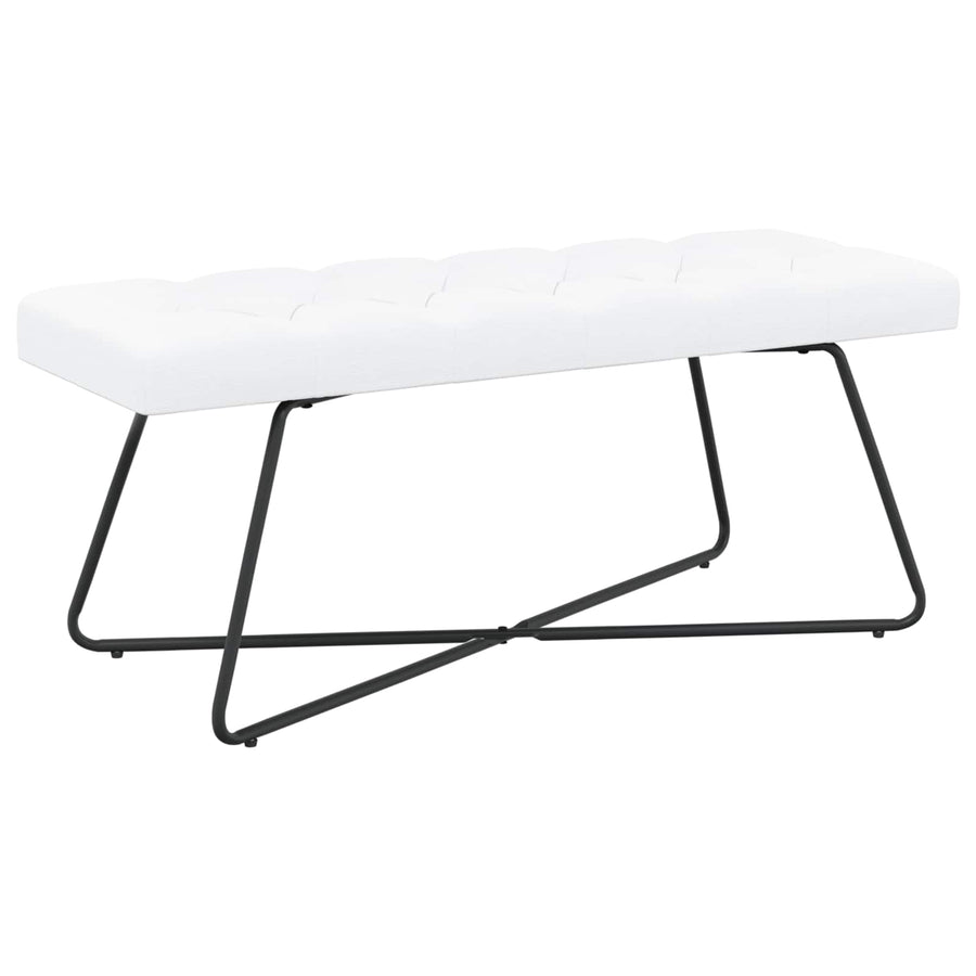 Bank met knoopverstelling Wit 110 x 40 x 46 cm Stof