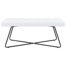 Bank met knoopverstelling Wit 110 x 40 x 46 cm Stof